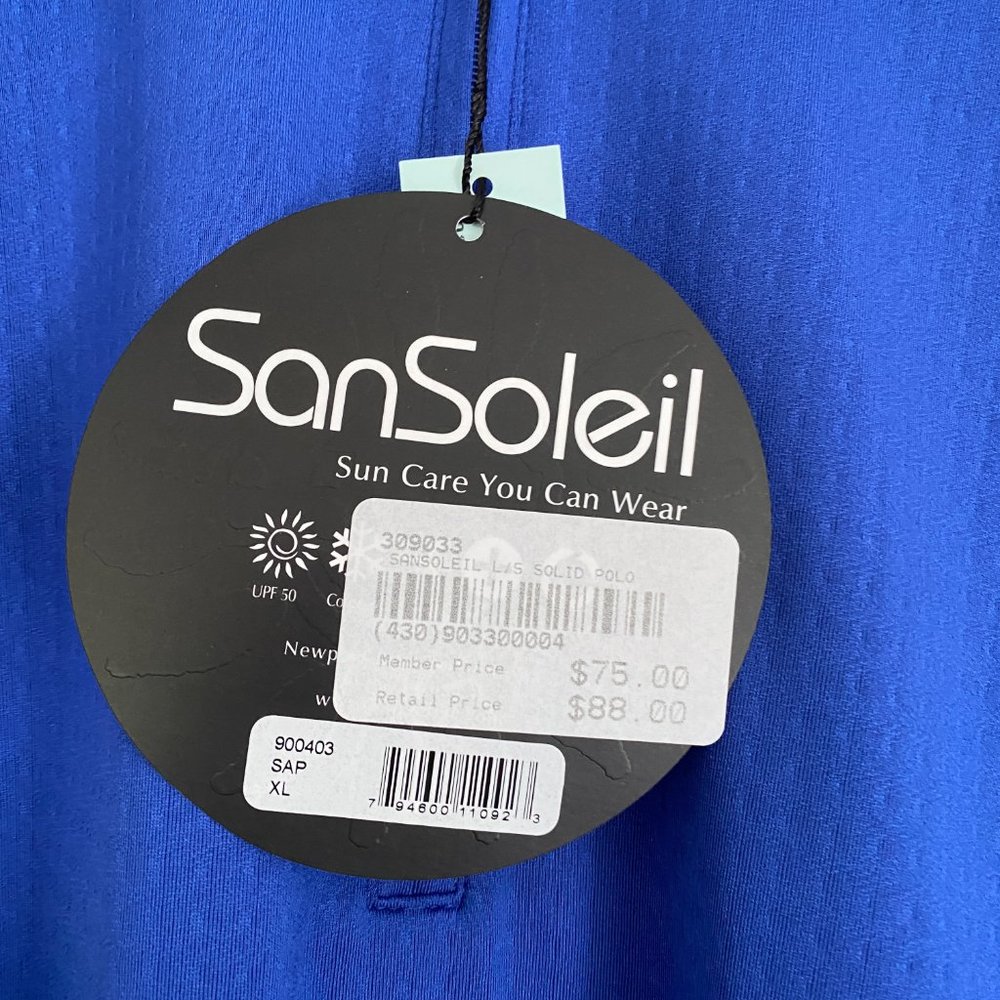 San Soleil Long Sleeve UPF 50 1/4 Zip Size XL Extra Large - Picture 2 of 6